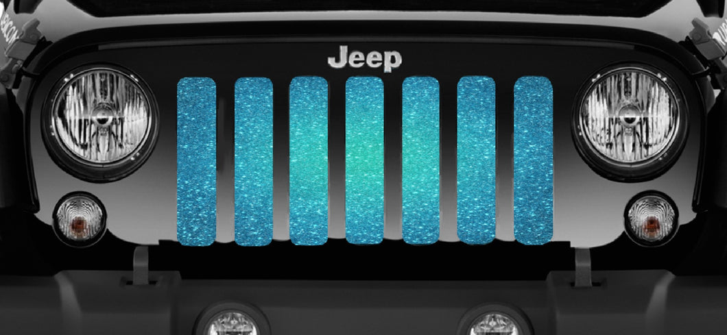 Teal Fleck Print Grille Insert