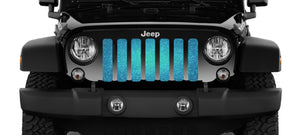 Teal Fleck Print Jeep Grille Insert