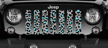 Teal Leopard Print Jeep Grille Insert