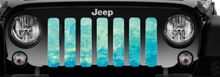 Teal Marble Jeep Grille Insert