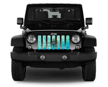 Teal Swirl Compass Jeep Grille Insert