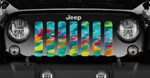 Tropical Tie Dye Jeep Grille Insert