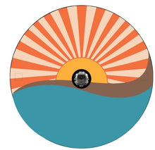 Vintage Retro Sun Ray On The Water Spare Tire Cover