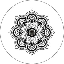 White Mandala White Rim Spare Tire Cover