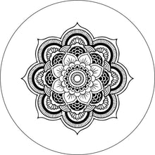 White Mandala White Rim Spare Tire Cover