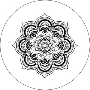 White Mandala White Rim Spare Tire Cover