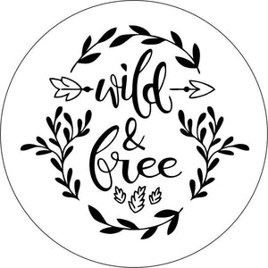 Wild & Free Floral With Arrow White Spare Tire Cover