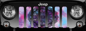 Watercolor Mandala Jeep Grille Insert