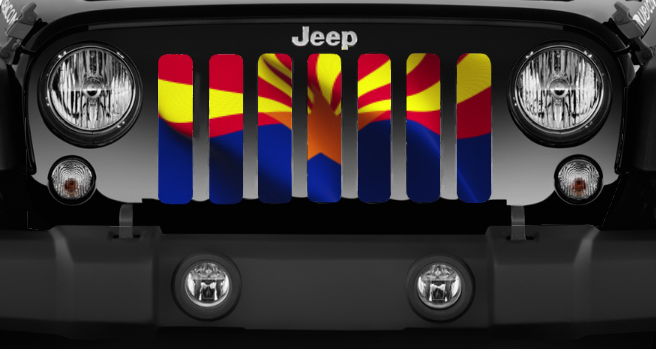 Waving Arizona State Flag Jeep Grille Insert