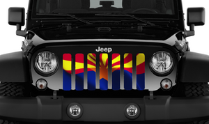 Waving Arizona State Flag Jeep Grille Insert