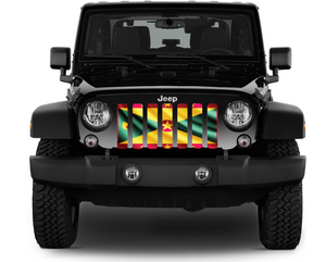Waving Grenada Flag Jeep Grille Insert