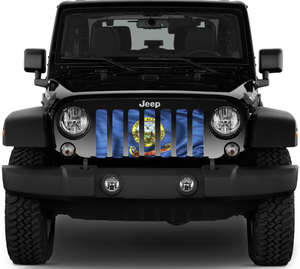 Waving Idaho State Flag Jeep Grille Insert