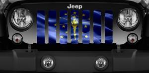 Waving Indiana State Flag Jeep Grille Insert