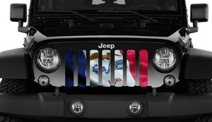 Waving Iowa State Flag Jeep Grille Insert