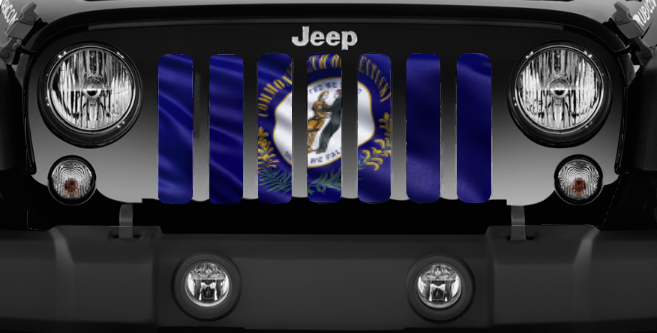 Waving Kentucky State Flag Jeep Grille Insert