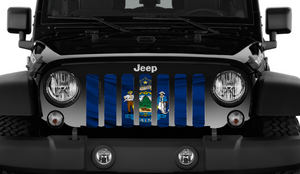 Waving Maine State Flag Jeep Grille Insert