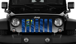 Waving Nevada State Flag Jeep Grille Insert