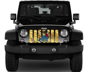 Waving New Jersey State Flag Jeep Grille Insert