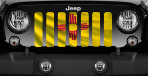 Waving New Mexico State Flag Jeep Grille Insert