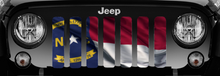 Waving North Carolina State Flag Jeep Grille Insert