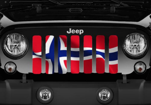 Waving Norway Flag Grille Insert