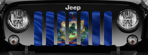Waving Vermont State Flag Jeep Grille Insert