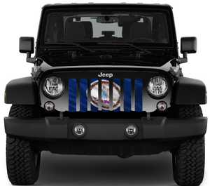 Waving Virginia State Flag Jeep Grille Insert