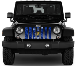 Waving Wisconsin State Flag Jeep Grille Insert