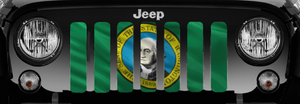 Waving Washington State Flag Jeep Grille Insert