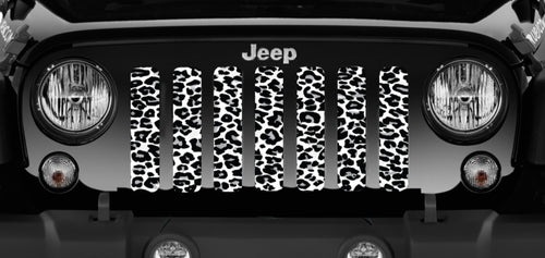White Leopard Print Jeep Grille Insert