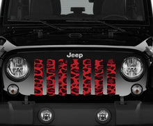 Platinum Wild Red Leopard Print Jeep Grille Insert