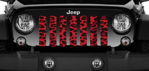 Wild Red Leopard Print Jeep Grille Insert