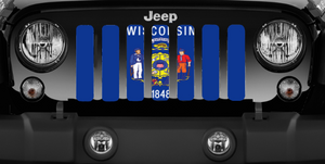 Wisconsin State Flag Jeep Grille Insert