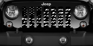 Zebra Print American Flag Jeep Grille Insert