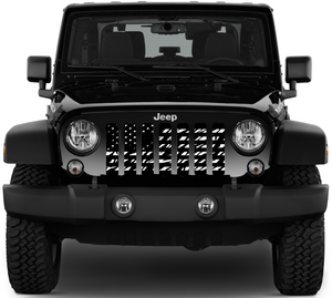 Zebra Print American Flag Jeep Grille Insert