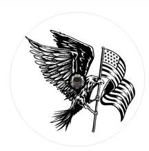 American Eagle + Flag White  Spare Tire Cover