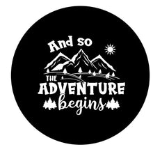 And So The Adventure Begins Black Spare Tire Cover