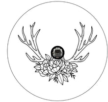 Antlers With Flowers White Any Color Spare Tire Cover