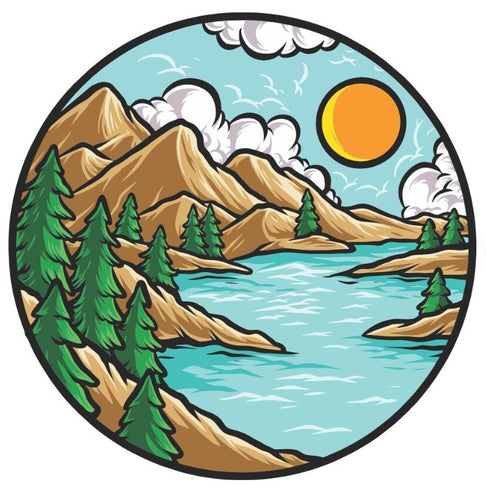 Artsy Scenic Mountain Views Spare Tire Cover