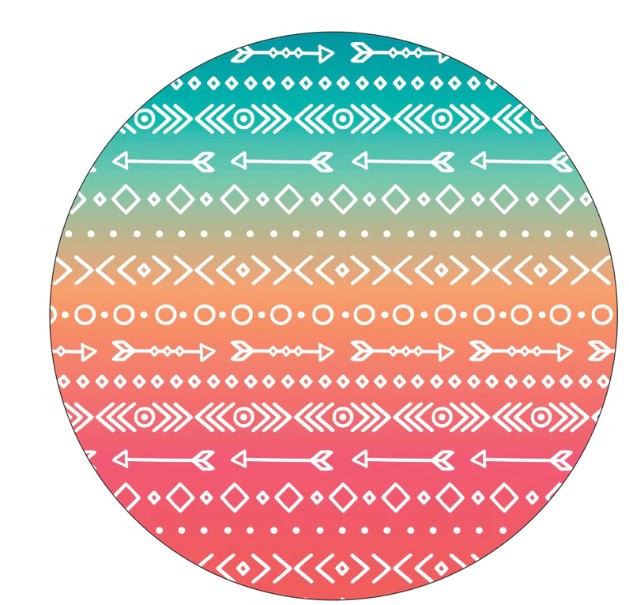 Aztec & Arrow Print On Pastel Ombre Spare Tire Cover