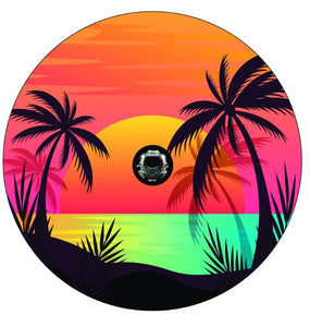 Beach Sunset Landscape Spare Tire Cover