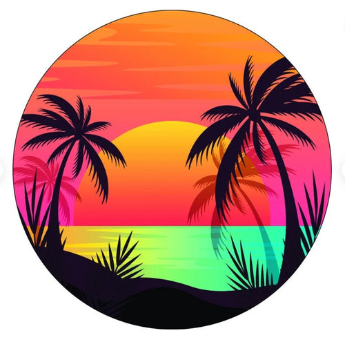 Beach Sunset Landscape Spare Tire Cover