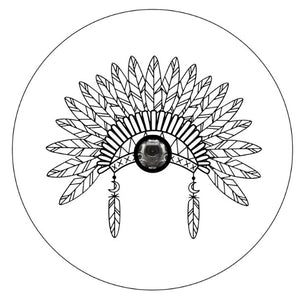 Beautiful Indian Headdress White Any Color Spare Tire Cover