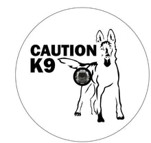 Belgian Malinois Caution K9 White Spare Tire Cover