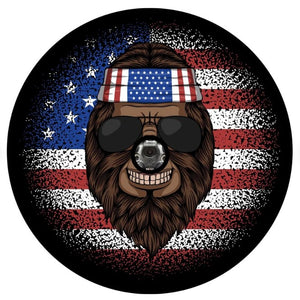 Bigfoot Hippie Bandana American Flag Spare Tire Cover