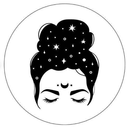 Boho Spiritual Messy Bun White Spare Tire Cover