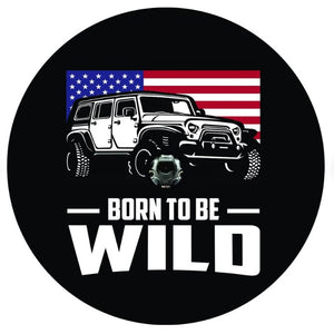 Born To Be Wild American Flag Spare Tire Cover