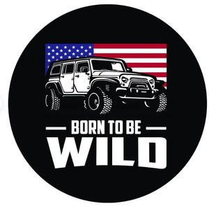 Born To Be Wild American Flag Spare Tire Cover
