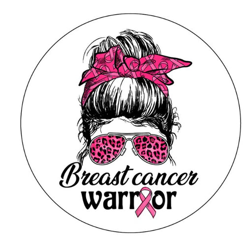 Breast Cancer Warrior White Spare Tire Cover