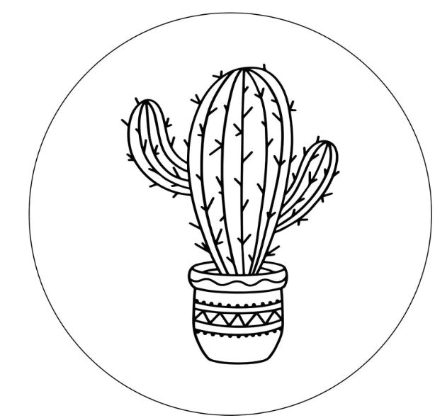 Cactus In A Pot White (Any Color) Spare Tire Cover